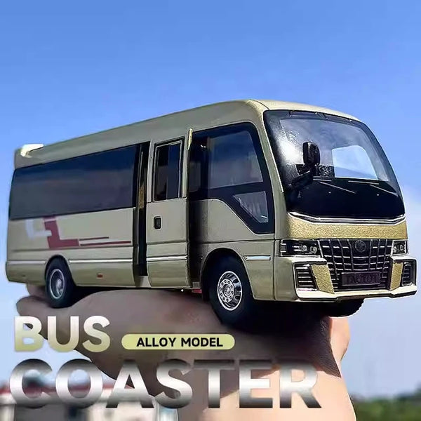 1:32 Toyota Coaster Luxury Business Car Alloy Metal Diecast Model Car Interior Cars Ornaments Computer Desktop Ornaments Gift