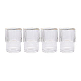 Stackable Gold Rim Ripple Drinking Glass