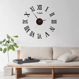 3D Acrylic Digital Wall Clock Roman Numerals Design Mirror Wall Clock Fashion Large Round Wall Clock DIY Self Adhesive Clocks