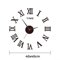 3D Acrylic Digital Wall Clock Roman Numerals Design Mirror Wall Clock Fashion Large Round Wall Clock DIY Self Adhesive Clocks