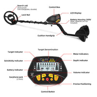 LCD Metal Detector Set 350MM Detection Range Treasure Hunting & Gold Prospecting - Jack's Clearance