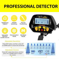 LCD Metal Detector Set 350MM Detection Range Treasure Hunting & Gold Prospecting - Jack's Clearance