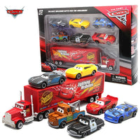 7PCS/Set Disney Pixar Car 3 Lightning m/c/Queen Jackson Storm Mack Truck 1:55 Diecast Metal Car Model Toy Boy Christmas Gift