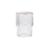 Stackable Gold Rim Ripple Drinking Glass