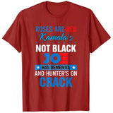 Biden Roses Are Red Kamalas Not Black Joe T-Shirt Fashion Funny Political Joke Tee Tops Men Clothing Short Sleeve