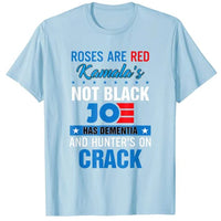 Biden Roses Are Red Kamalas Not Black Joe T-Shirt Fashion Funny Political Joke Tee Tops Men Clothing Short Sleeve