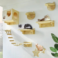 Cat Climbing Shelf – Wall-Mounted Cat Tree with Scratching Post