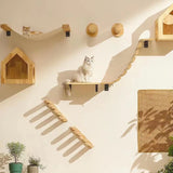 Cat Climbing Shelf – Wall-Mounted Cat Tree with Scratching Post