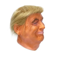 Realistic Donald Trump Latex Mask with Yellow Wig – Halloween Party Cosplay Headgear