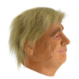 Realistic Donald Trump Latex Mask with Yellow Wig – Halloween Party Cosplay Headgear