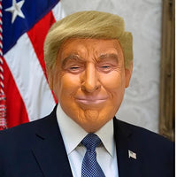 Realistic Donald Trump Latex Mask with Yellow Wig – Halloween Party Cosplay Headgear