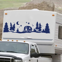 Large star forest vinyl Car stickers suitable for RV Decor mountain, Camping RV, tree moon Auto Sticker