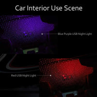 Mini LED Car Roof Star Night Light Projector Atmosphere Galaxy Lamp USB Decorative Adjustable for Auto Roof Room Ceiling Decor