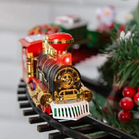 Electric Christmas Tree Train Set Attaches To Your Tree Realistic Sounds & Lights Christmas Gift Toy Battery Operated