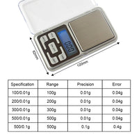 Mini Scale 500g/300g/200g/100g X 0.01g /0.1g Accuracy Electronic Digital Precision Jewelry Scales Pocket Scale Balance for gold