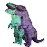 T Rex Velociraptor Inflatable Costume Mascot Cosplay Tirano Saurio Rex Dino Halloween For Women Men Kid Cosplay Funny Suit