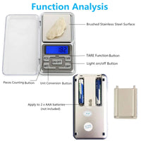 Mini Scale 500g/300g/200g/100g X 0.01g /0.1g Accuracy Electronic Digital Precision Jewelry Scales Pocket Scale Balance for gold