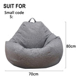 Large Small Lazy Sofas Cover Chairs Without Filler Linen Cloth Lounger Seat Bean Bag Pouf Puff Couch Tatami Living Room