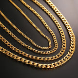 Vnox Men's Cuban Link Chain Necklace Stainless Steel Black Gold Color Male Choker colar Jewelry Gifts for Him Jack's Clearance