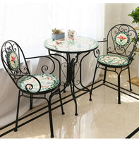 Garden Furniture 60cm, American Rural Iron Art Folding Table and Chairs, Retro Luxury Outdoor Patio Set, Garden Set