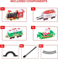 Electric Christmas Tree Train Set Attaches To Your Tree Realistic Sounds & Lights Christmas Gift Toy Battery Operated