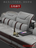 MINGDIBAO Leather Sofa with Bluetooth & Massage – L-Shaped Sectional