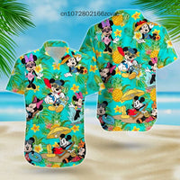 Mickey Mouse Hawaiian Shirt Unisex Casual Button-Up Beach Shirt