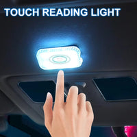 Mini 5V LED Touch Light - Wireless Car Interior Lighting with USB Charging Rechargeable for Roof Ceiling Reading Door Foot Trunk