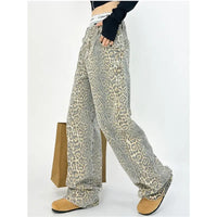 Leopard Print Wide Leg Pants For Women