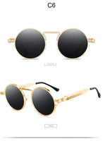 Retro Men Punk Style Sunglasses Colorful Round Metal Frame Women Fashion Sunglasses Uv400 2023