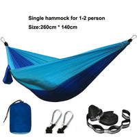 Solid Color Parachute Hammock with Hammock straps and Black carabiner Camping Survival travel Double Person outdoor furniture Jack's Clearance