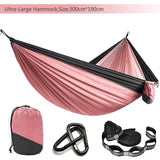 Solid Color Parachute Hammock with Hammock straps and Black carabiner Camping Survival travel Double Person outdoor furniture Jack's Clearance