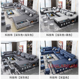 MANBAS Modern Scientific Cloth Sectional Sofa Set with Chaise Lounge, Bluetooth Speakers, and USB Charging Ports for Living Room