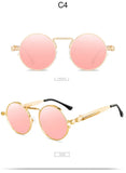 Retro Men Punk Style Sunglasses Colorful Round Metal Frame Women Fashion Sunglasses Uv400 2023