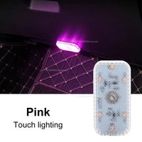 Mini 5V LED Touch Light - Wireless Car Interior Lighting with USB Charging Rechargeable for Roof Ceiling Reading Door Foot Trunk