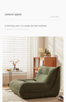 X&D Corduroy Material High Resilience Lazy Sofa Lie Sleep Small Room Balcony Leisure Lounge Chair Bedroom Single Relaxation Sofa