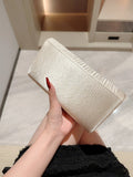 Women's Elegant Satin Evening Bag Pleated Clutch Wedding Purse Formal Tote Party Prom Clutch with Rhinestones for Wedding, Bride