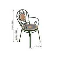 Garden Furniture 60cm, American Rural Iron Art Folding Table and Chairs, Retro Luxury Outdoor Patio Set, Garden Set