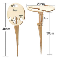 Outdoor Wine Table with Foldable Round Desktop Mini Wooden Picnic Table for Picnic Camping Wine Table Goblet Holder Wine Rack