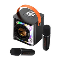 ALYNIC Portable Mini Karaoke Machine Set Bluetooth Speaker Colorful Light Surround with 2 Wireless Microphones for Kids Adults