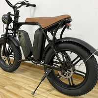 V8 Electric Bicycle 20 Inch Fat Tire Moped Bike 750W Motor 48V 30AH Lithium Dual Battery Mountain Off-road eBike Longer Distance