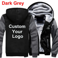 Men Fashion Hoodies Custom Your Logo Jackets Men Winter Zipper Hoodies Outdoor Casual Thicken Warm Jacket Coats