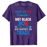 Biden Roses Are Red Kamalas Not Black Joe T-Shirt Fashion Funny Political Joke Tee Tops Men Clothing Short Sleeve