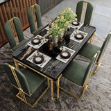 6-Chair Light Luxury Dining Set - Modern Table, High-End Home Furniture