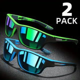 2pairs Polarized Wrap Around Sunglasses for Men and Women - Perfect for Outdoor Sports, Travel, and Driving