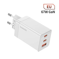 Toocki GaN 67W Charger Quick Charge QC4.0 PD3.0 Fast Charging Type C USB Charger for Macook Pad iPhone 15 14 Pro Max Plus Xiaomi