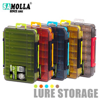 Fishing Tackle Box 14 Compartments Fishing Accessories Lure Hook Storage Case Double Sided Fishing Tool Organizer Boxes