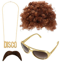 Disco Hip Hop Costume Set - Funky Afro Wig & Accessories