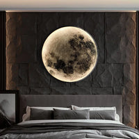 Nordic Modern Designer Art Minimalist Moon Wall Lamp Foyer Gallery Background Bedroom Bedside Roof Creative Decoration Hotel Bar