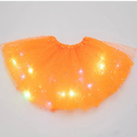 LED Glowing Light Women Tulle Star Skirt Short Tutu Mini Skirt Adult Fancy Ballet Dancewear Party Costume Ball Gown Mini Skirt